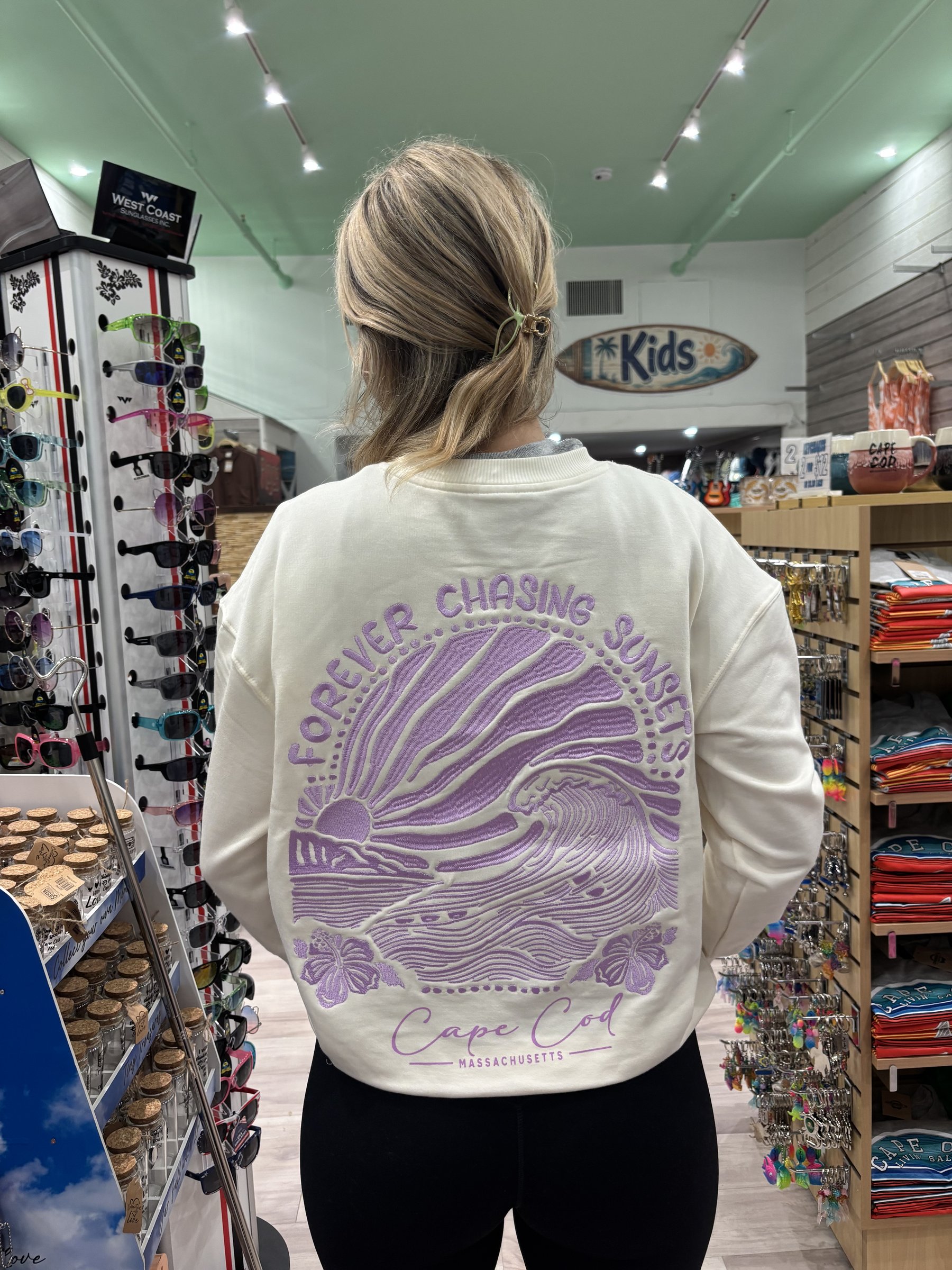 Cape Cod apparel and souvenirs displayed at Orren's Island